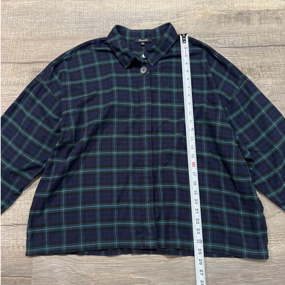 Madewell Flannel Bromley Button Up Shirt in Bryanston Plaid Womens Size XL Top - Picture 6 of 7